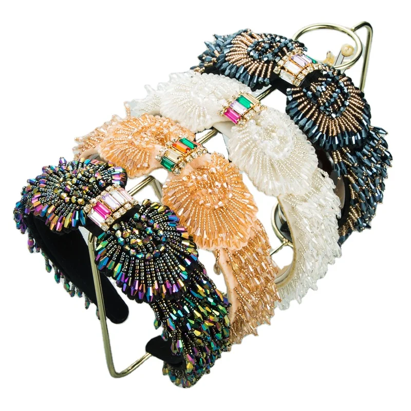 Hot Selling Baroque Crystal Tassel Headband Full Drill Wide Brim Wedding Headband Jewelry
Hot Selling Baroque Crystal Tassel Headband Full Drill Wide Brim Wedding Headband Jewelry