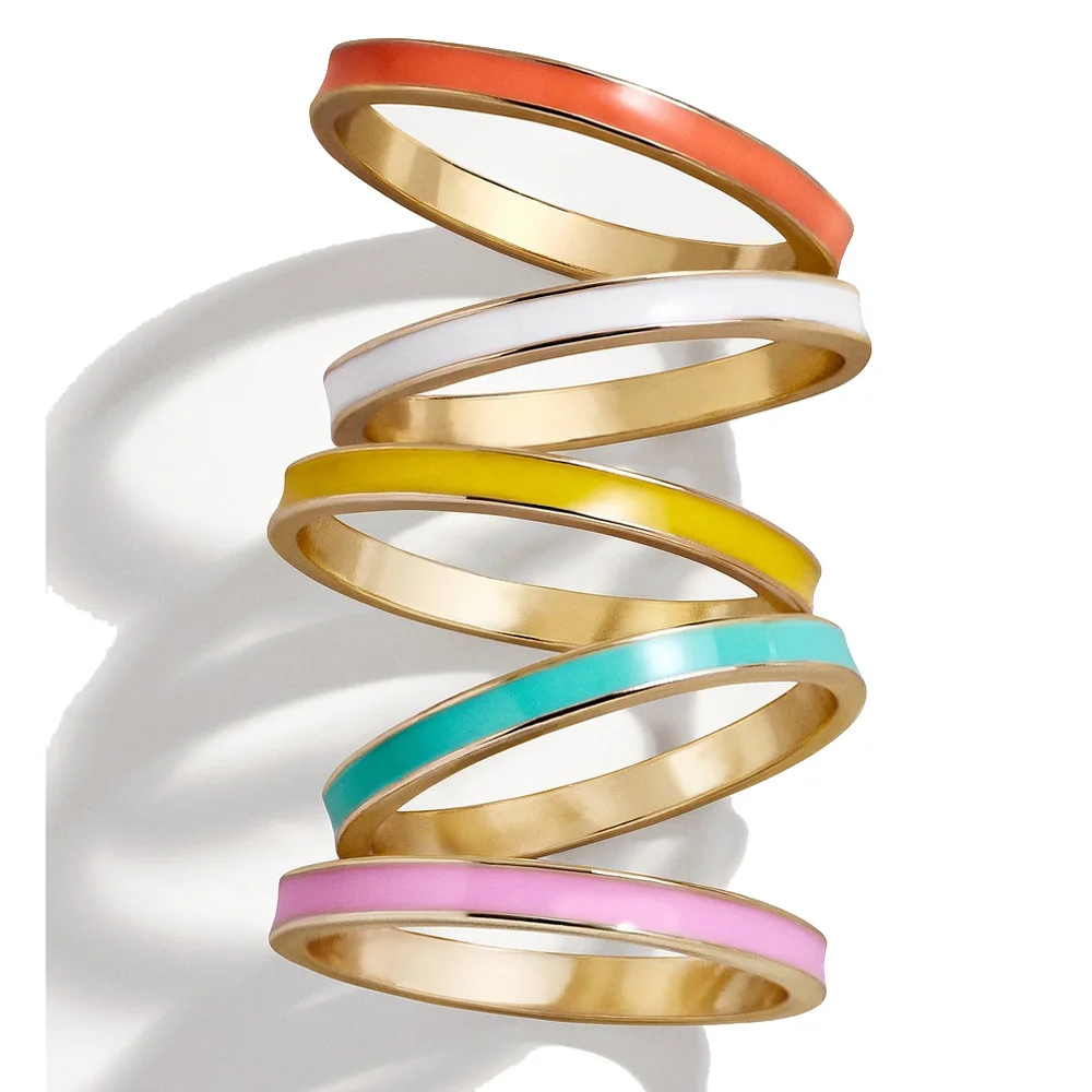 simple delicate jewelry thin stacking bands colorful candy enamel band rings, Customized
simple delicate jewelry thin stacking bands colorful candy enamel band rings, Customized