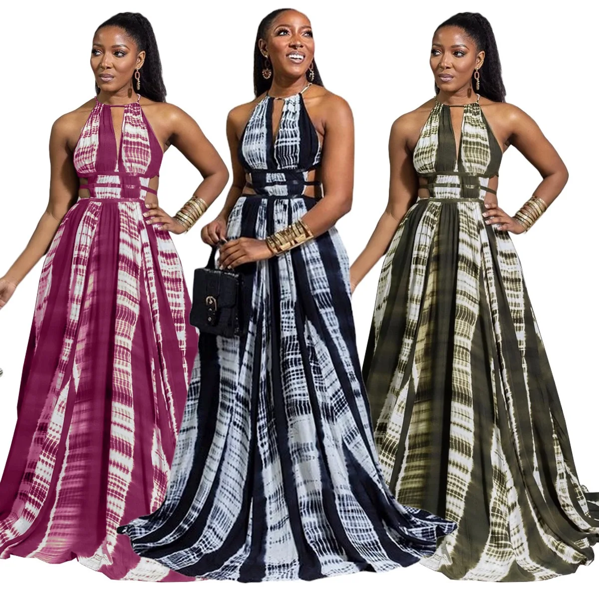 Summer 2021 fashion waist cut out tie dye maxi dresses women sleeveless casual dress with halter neck boho dress, 1 colors as picture
Summer 2021 fashion waist cut out tie dye maxi dresses women sleeveless casual dress with halter neck boho dress, 1 colors as picture