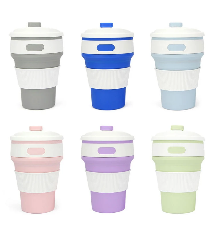 

350ml silicone folding coffee cups portable outdoors travel drinking mug collapsible water tea cup