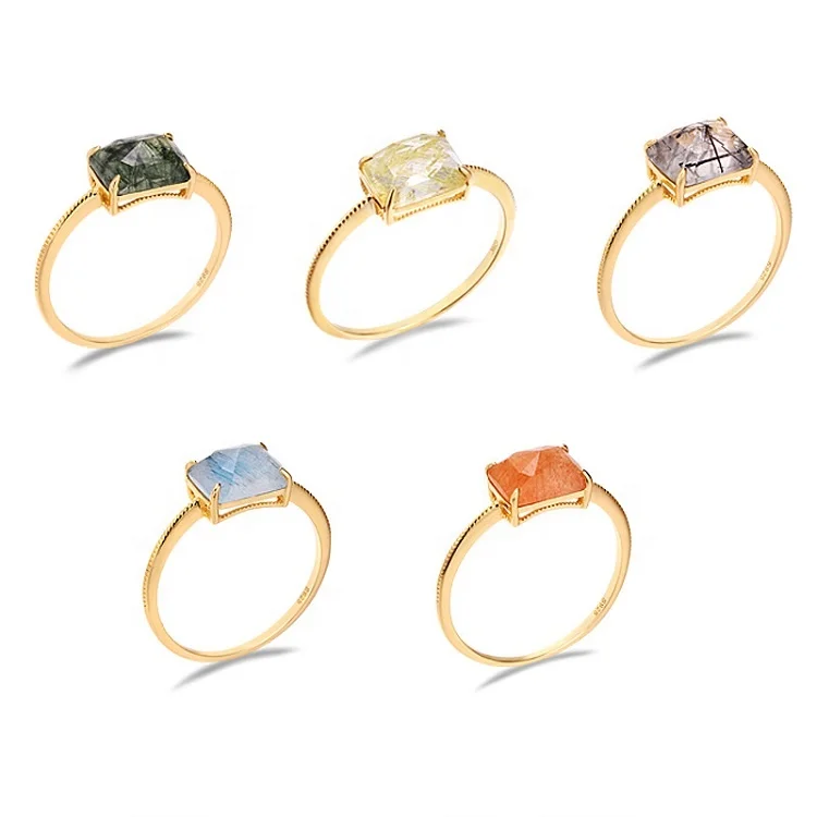 925 Gemstone jewelry rectangle colorful quartz rutilated natural crystal ring for women LY-ALTB-KR-181
925 Gemstone jewelry rectangle colorful quartz rutilated natural crystal ring for women LY-ALTB-KR-181