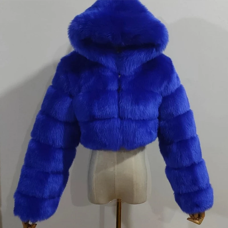 Wholesale women winter fashion faux fur jacket crop bubble coats with fur hood for ladies
Wholesale women winter fashion faux fur jacket crop bubble coats with fur hood for ladies