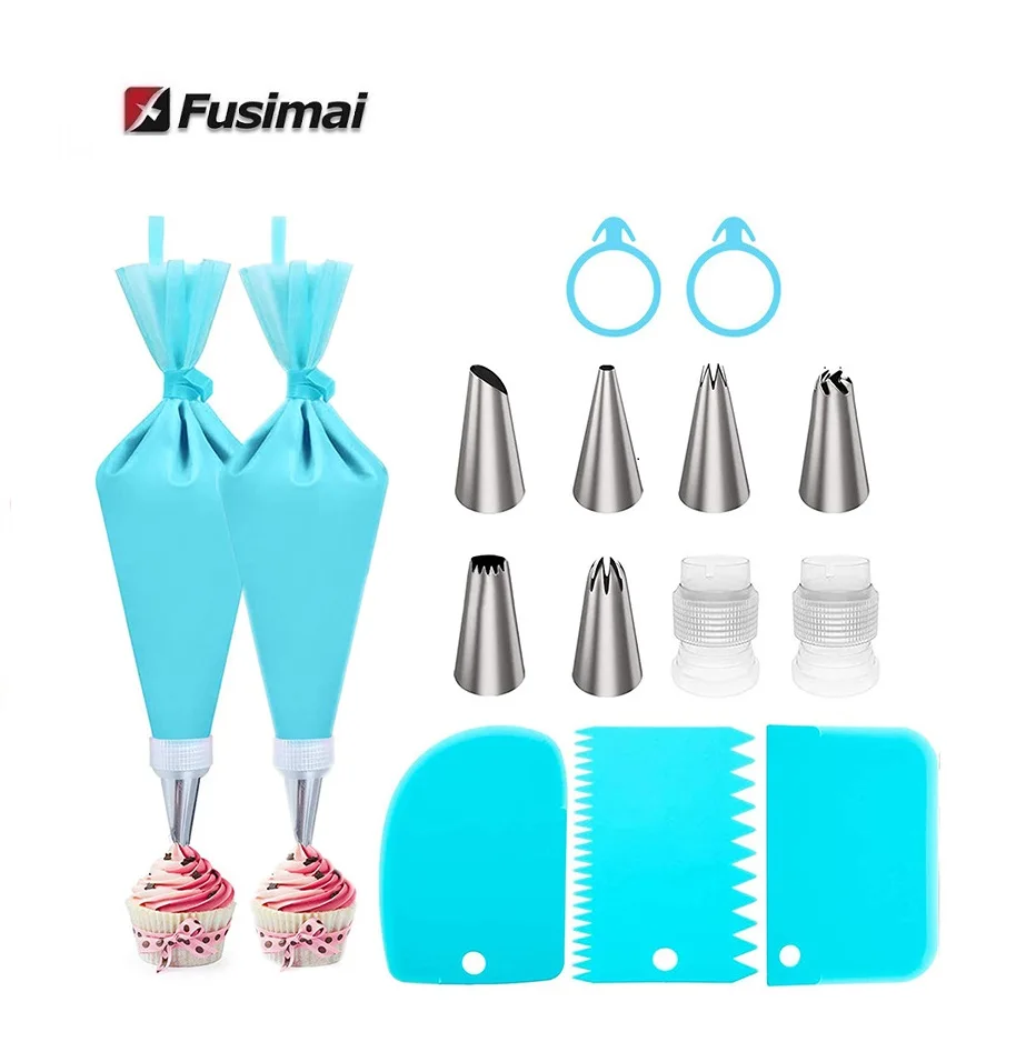Fusimai Piping BagsStandard Converters Rings Number Letter Chocolate Mold Nozzle Silicone Decorative Bag Set
Fusimai Piping BagsStandard Converters Rings Number Letter Chocolate Mold Nozzle Silicone Decorative Bag Set