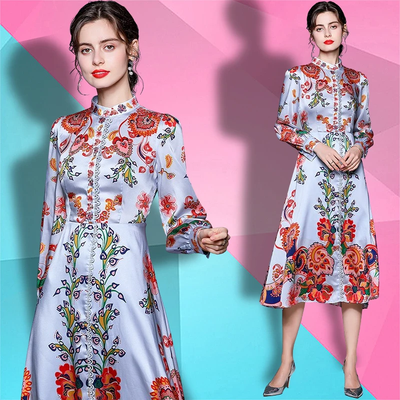 In stock sales 2021 new woman clothes wholesale fashion apparel elegant floral casual dresses round neck long sleeve waist waist, Picture color
In stock sales 2021 new woman clothes wholesale fashion apparel elegant floral casual dresses round neck long sleeve waist waist, Picture color