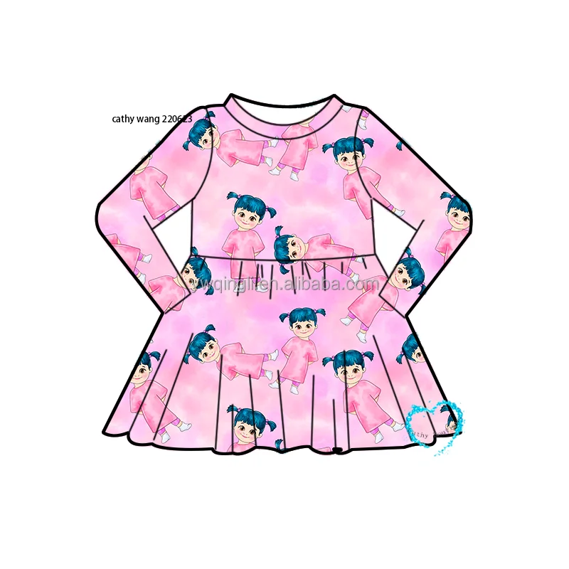 RTS boutique frock design Halloween day long sleeve twirl dress pumpkin bat printing party dress
RTS boutique frock design Halloween day long sleeve twirl dress pumpkin bat printing party dress