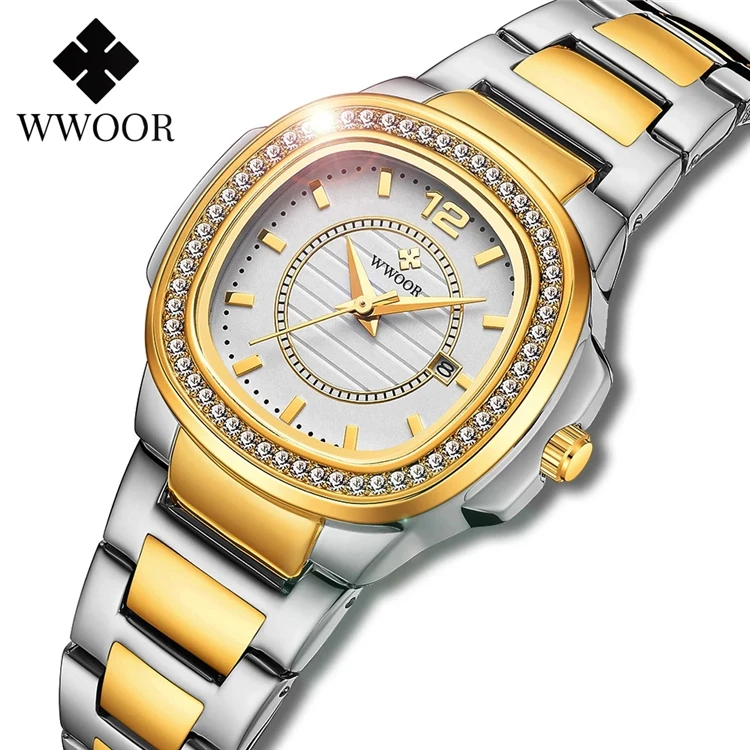 WWOOR 8874 Women Watches 2021 Fashion Diamond Bracelet Watch Gold Ladies Quartz Wrist Watch Gifts For Women Montre Femme
WWOOR 8874 Women Watches 2021 Fashion Diamond Bracelet Watch Gold Ladies Quartz Wrist Watch Gifts For Women Montre Femme