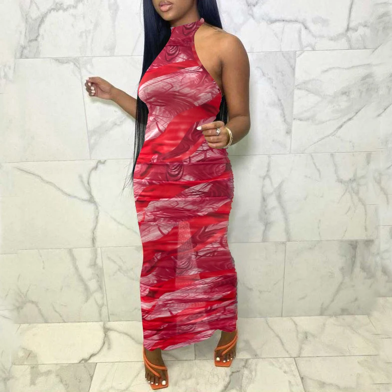 FS3010D Fashion Print See Through Mesh Sexy long Dresses For Women Sleeveless pleated maxi dress
FS3010D Fashion Print See Through Mesh Sexy long Dresses For Women Sleeveless pleated maxi dress