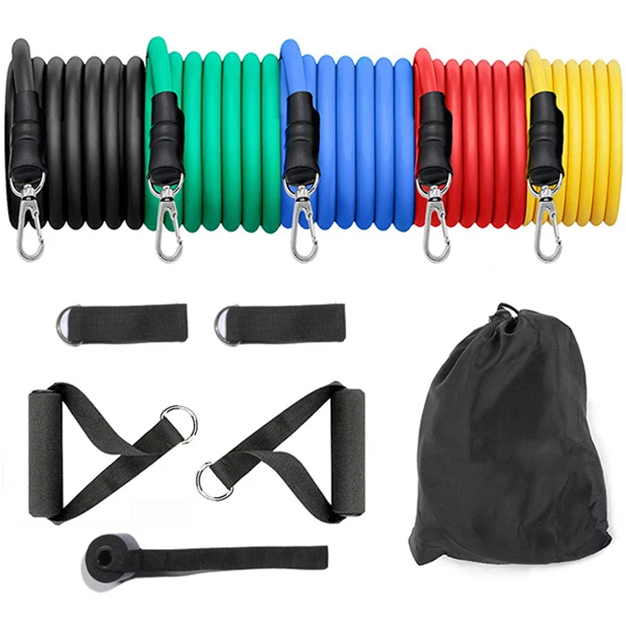 Custom Logo Latex Resistance Band Set 11 Pcs for Exercise, Black red yellow blue green band
Custom Logo Latex Resistance Band Set 11 Pcs for Exercise, Black red yellow blue green band