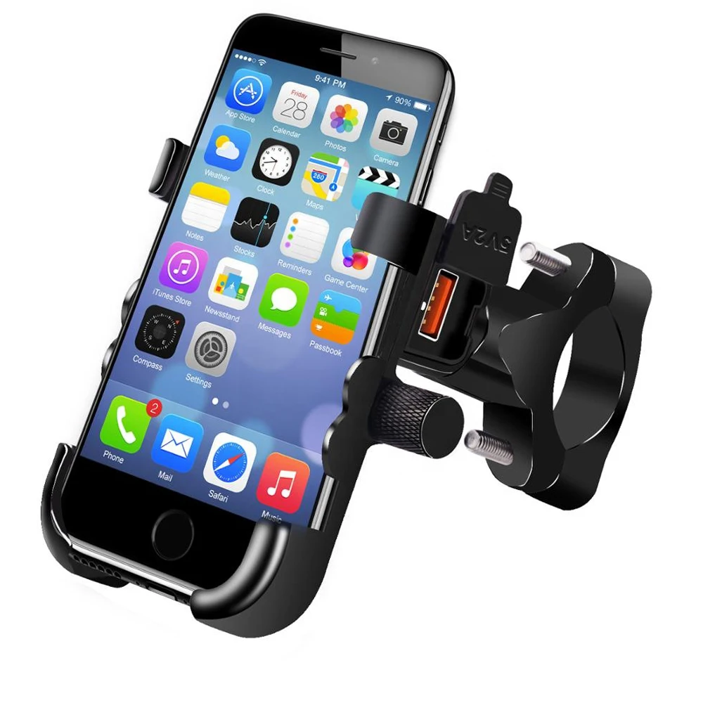 Waterproof universal aluminum alloy 360 rotating and shockproof mobile phone holder with USB charger
Waterproof universal aluminum alloy 360 rotating and shockproof mobile phone holder with USB charger