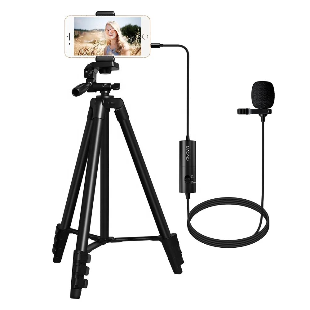 MAONO Lavalier microphone Clip-on Condenser lapel Microphone kit with Tripod Stand For Camera Computer or Phone
MAONO Lavalier microphone Clip-on Condenser lapel Microphone kit with Tripod Stand For Camera Computer or Phone