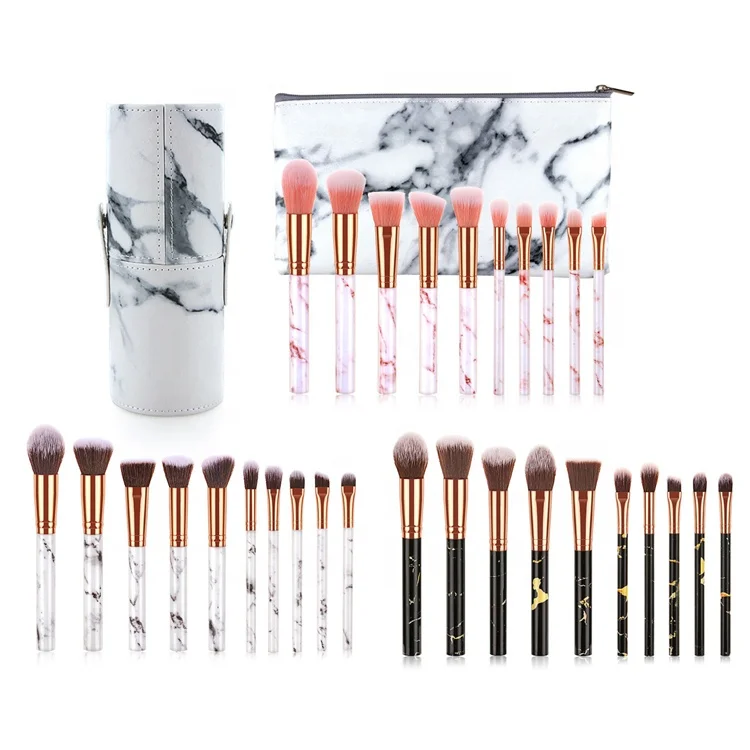 10 Pcs Pink Black White Makeup Kit Nylon Hair Plastic Marble Eyeshadow Brush Set with Cylinder&PU Bag, Marble pattern
10 Pcs Pink Black White Makeup Kit Nylon Hair Plastic Marble Eyeshadow Brush Set with Cylinder&PU Bag, Marble pattern