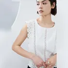 New Fashion Romantic White Stitching Women Custom Lace Blouse Female