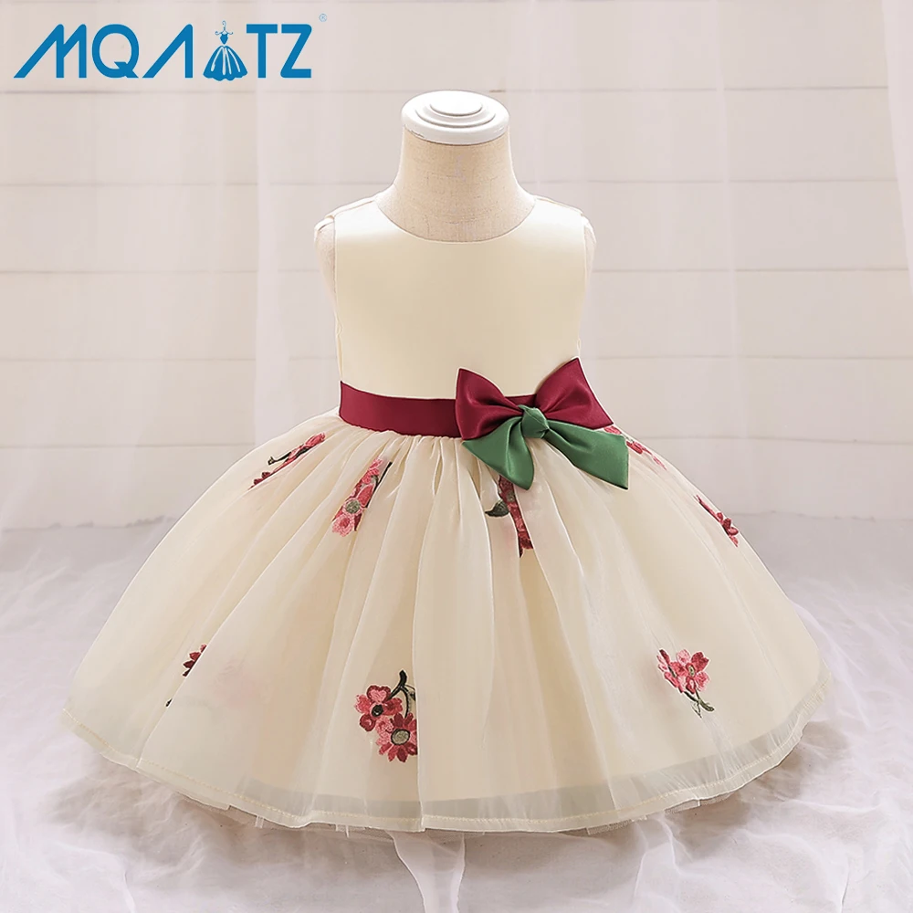 

MQATZ new design embroidered organdy kids party dress flower girl 18 month kids toddler ball gown L2128XZ