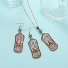 Jewelry Women Personalized Gold Plated Jewelry Fashion Charm Alien Hawaiian Acrylic Necklace Earrings For Women