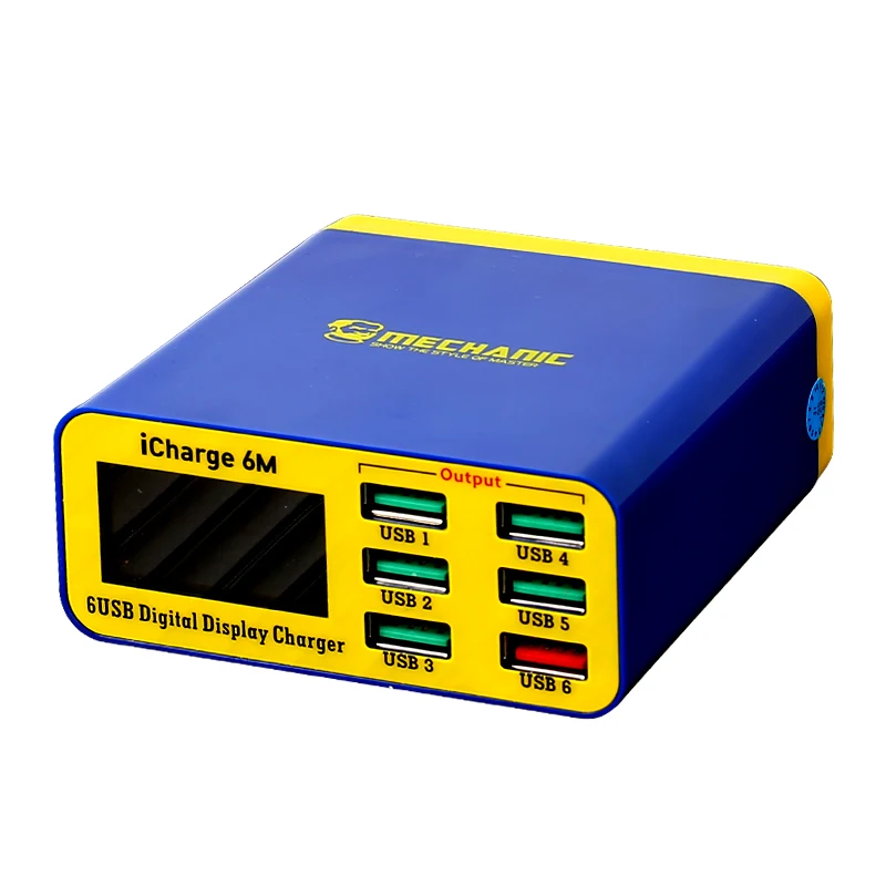 Mechanic iCharge 6M Digital LCD Display Smart Charger QC 3.0 USB Fast-Charging 6 Port For Tablet Mobile Phone
Mechanic iCharge 6M Digital LCD Display Smart Charger QC 3.0 USB Fast-Charging 6 Port For Tablet Mobile Phone