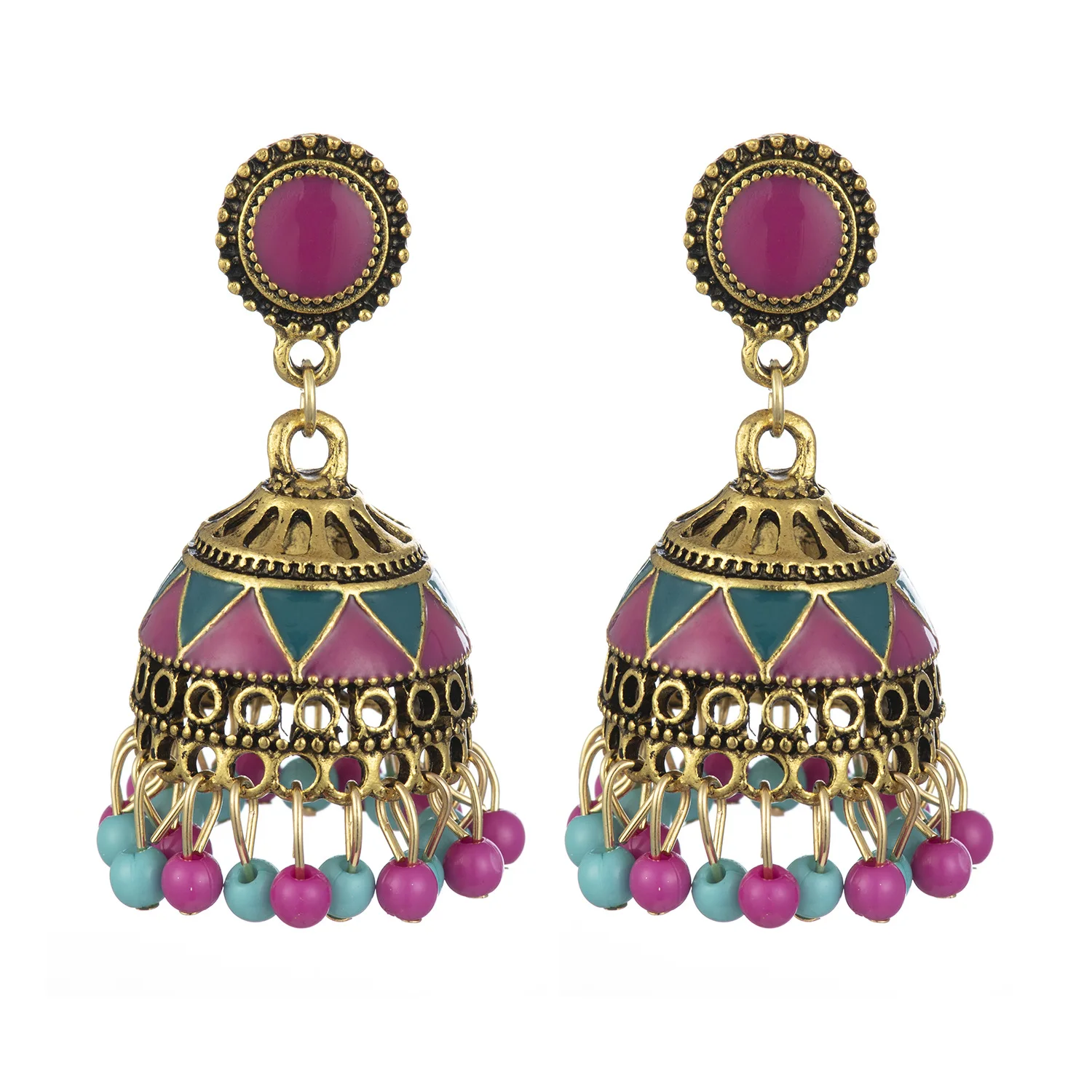 Wholesale Vintage Indian Handmade Painted Jhumka Earrings Indian Traditional Jewelry For Women
Wholesale Vintage Indian Handmade Painted Jhumka Earrings Indian Traditional Jewelry For Women