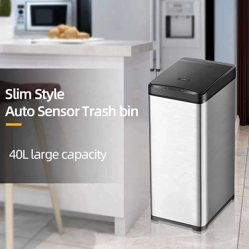 11Gallon 42L Auto Sensor Smart Garbage bin Big Large household Kitchen furniture office hotel stainless steel bins
11Gallon 42L Auto Sensor Smart Garbage bin Big Large household Kitchen furniture office hotel stainless steel bins