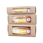 Custom printed brown kraft paper food packaging clear window sandwich box