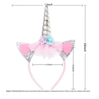 Wholesale Hair Accessories New Design Band Kids Fabric Elastic Unicorn Headband Colorful Flower for Baby Girl