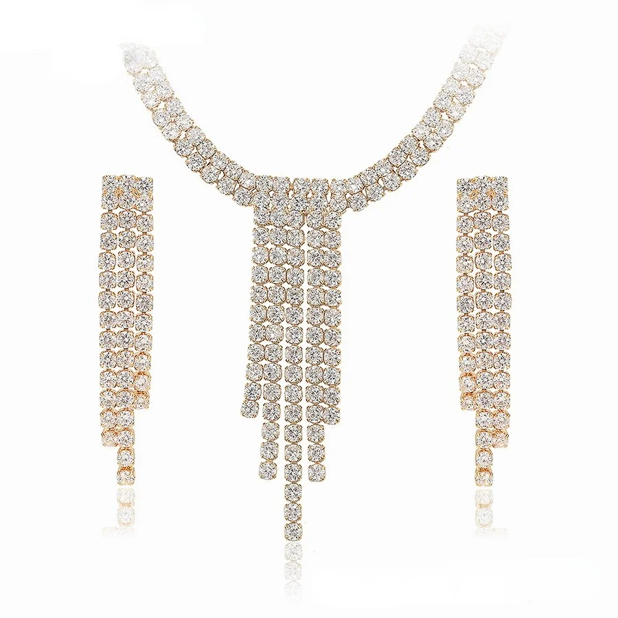 YSset-364 Xuping Jewelry Exquisite luxury crystal 18K gold wedding jewelry Tassel necklace earrings 2 piece set
YSset-364 Xuping Jewelry Exquisite luxury crystal 18K gold wedding jewelry Tassel necklace earrings 2 piece set