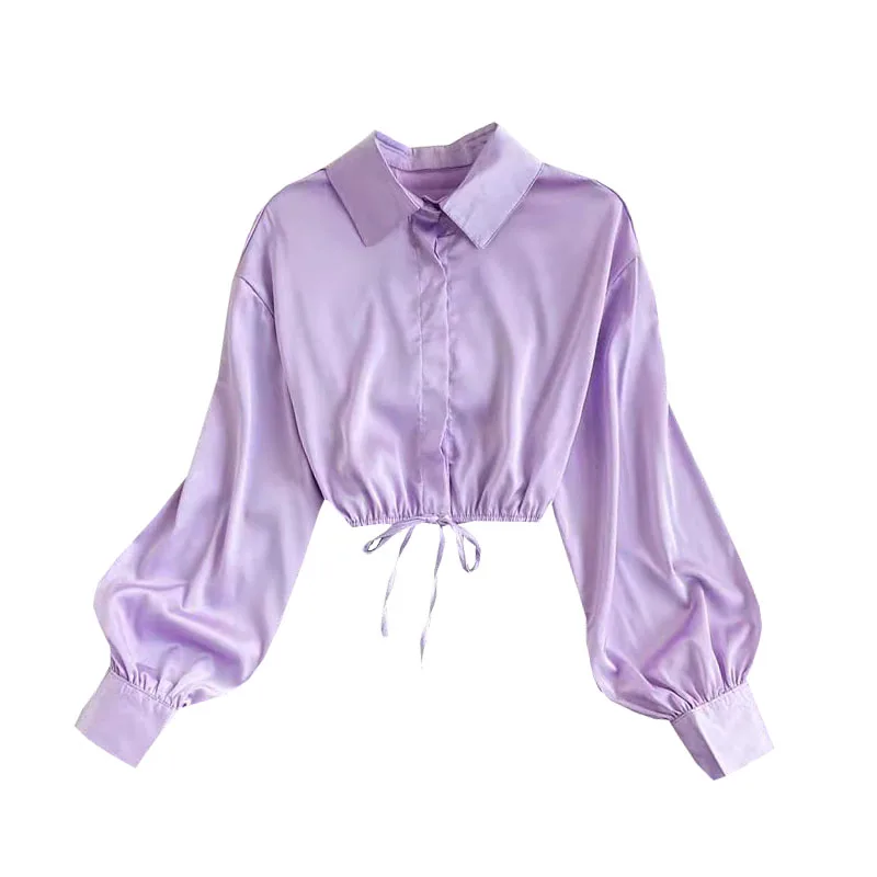 Fashion Women New Temperament Fashion Women's Satin Shirt Bow Tie Lace Lapel D Lantern Sleeve Slim Short Top Long Sleeve Casual
Fashion Women New Temperament Fashion Women's Satin Shirt Bow Tie Lace Lapel D Lantern Sleeve Slim Short Top Long Sleeve Casual