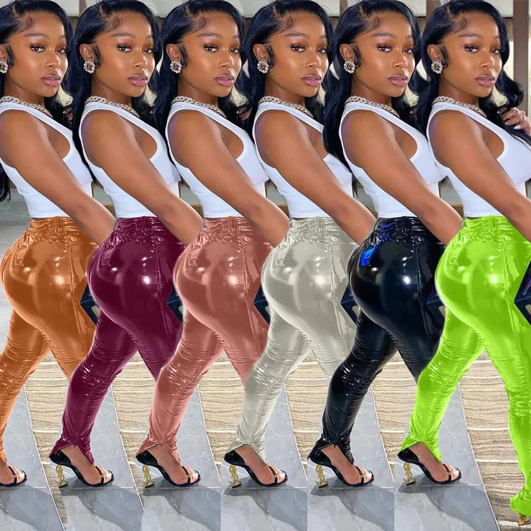 New velvet padded PU leather pants with zipper slits and bright leather feet leather women pants, Multi color
New velvet padded PU leather pants with zipper slits and bright leather feet leather women pants, Multi color