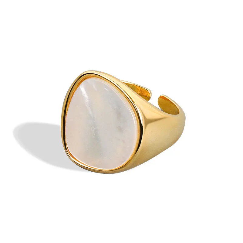 G2142 Punk Brass Adjustable Thick Finger Ring Jewelry Women 18K Gold Plated Irregular White Shell Chunky Rings
G2142 Punk Brass Adjustable Thick Finger Ring Jewelry Women 18K Gold Plated Irregular White Shell Chunky Rings