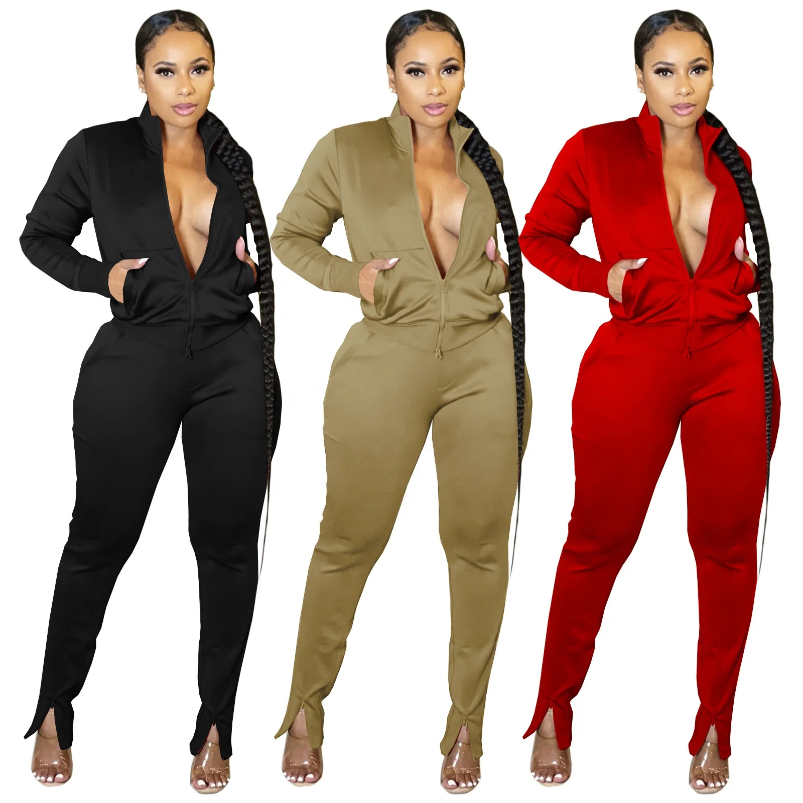 LW-HR8192 Zipper tops and pants winter and fall ladies suit women two piece pants set, As picture or customized make
LW-HR8192 Zipper tops and pants winter and fall ladies suit women two piece pants set, As picture or customized make
