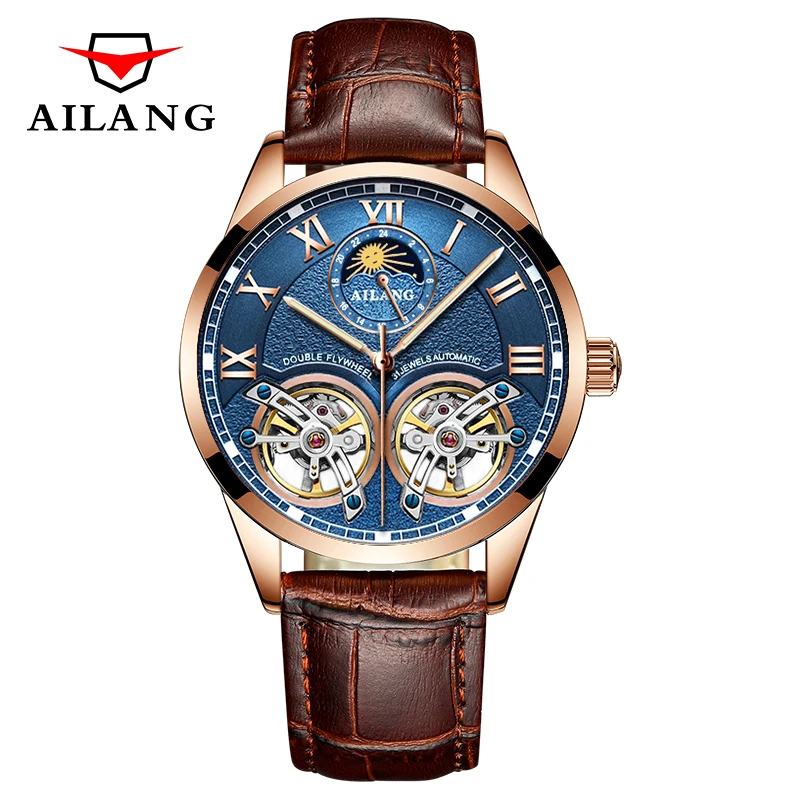 AILANG Original Design Watch Men's Double Tourbillon Flywheel Automatic  Mechanical Watches