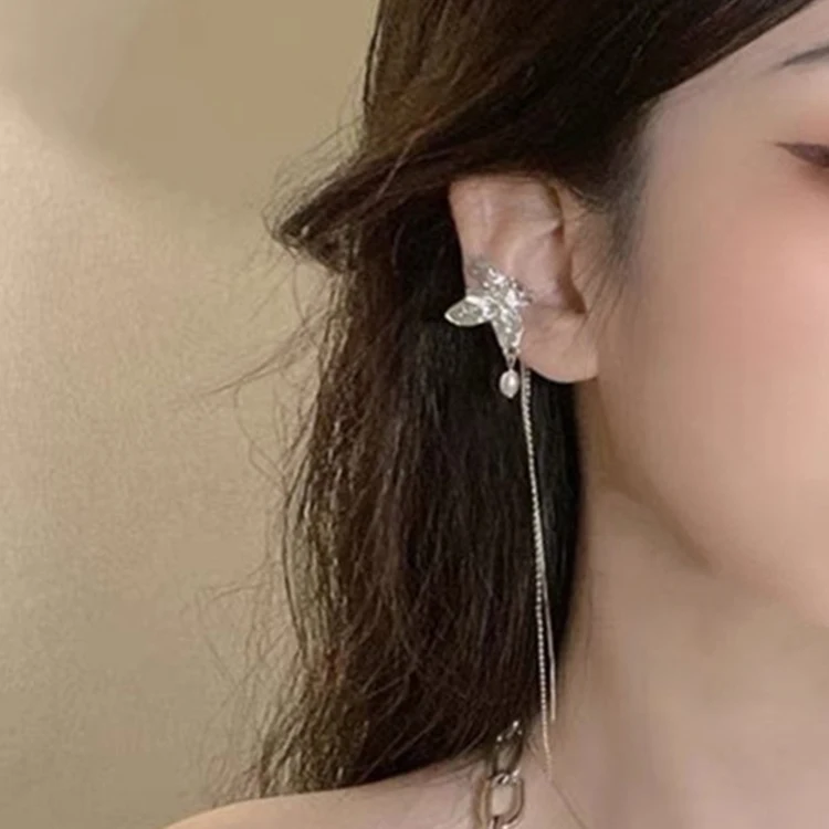 European American Best-selling Earbone Clip Pearl Butterfly Tassel Long Ear clip Earrings for Women
European American Best-selling Earbone Clip Pearl Butterfly Tassel Long Ear clip Earrings for Women