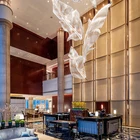 China Creative personality hotel customizablel crystal feather led chandelier pendant light