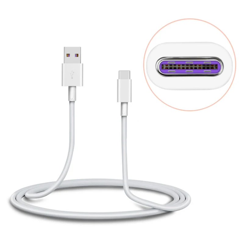

High Quality Durable 5A TPE Super Fast Charger Cord 3FT 6FT 10FT Long Type C 3.1 USB Cable For P10 20P 30P MATE 9, White