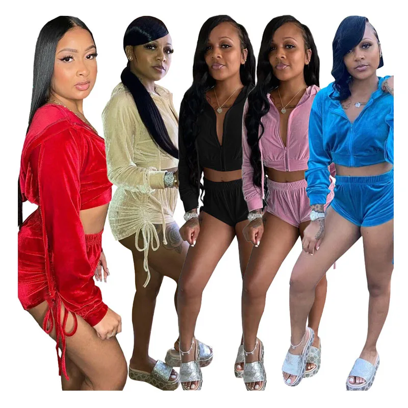 XUQING 2021 Wholesale new fashion women velvet two piece crop hoodies gym fitness bandage shorts set, As the picture
XUQING 2021 Wholesale new fashion women velvet two piece crop hoodies gym fitness bandage shorts set, As the picture