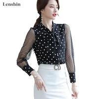 Lenshin Polka Dot Transparent Mesh Shirt Breathable Soft Blouse with Tie Women Female Wear Casual Style Office Lady Tops
Lenshin Polka Dot Transparent Mesh Shirt Breathable Soft Blouse with Tie Women Female Wear Casual Style Office Lady Tops