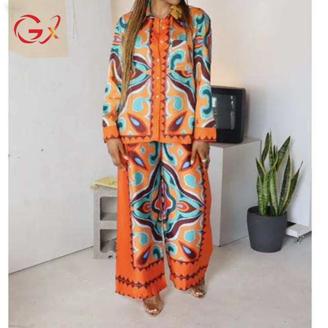 GX9393 New Elegant Women Boutique Street Wear Long Sleeve Printed Shirt and Pant Matching Suit 2 Piece Set
GX9393 New Elegant Women Boutique Street Wear Long Sleeve Printed Shirt and Pant Matching Suit 2 Piece Set