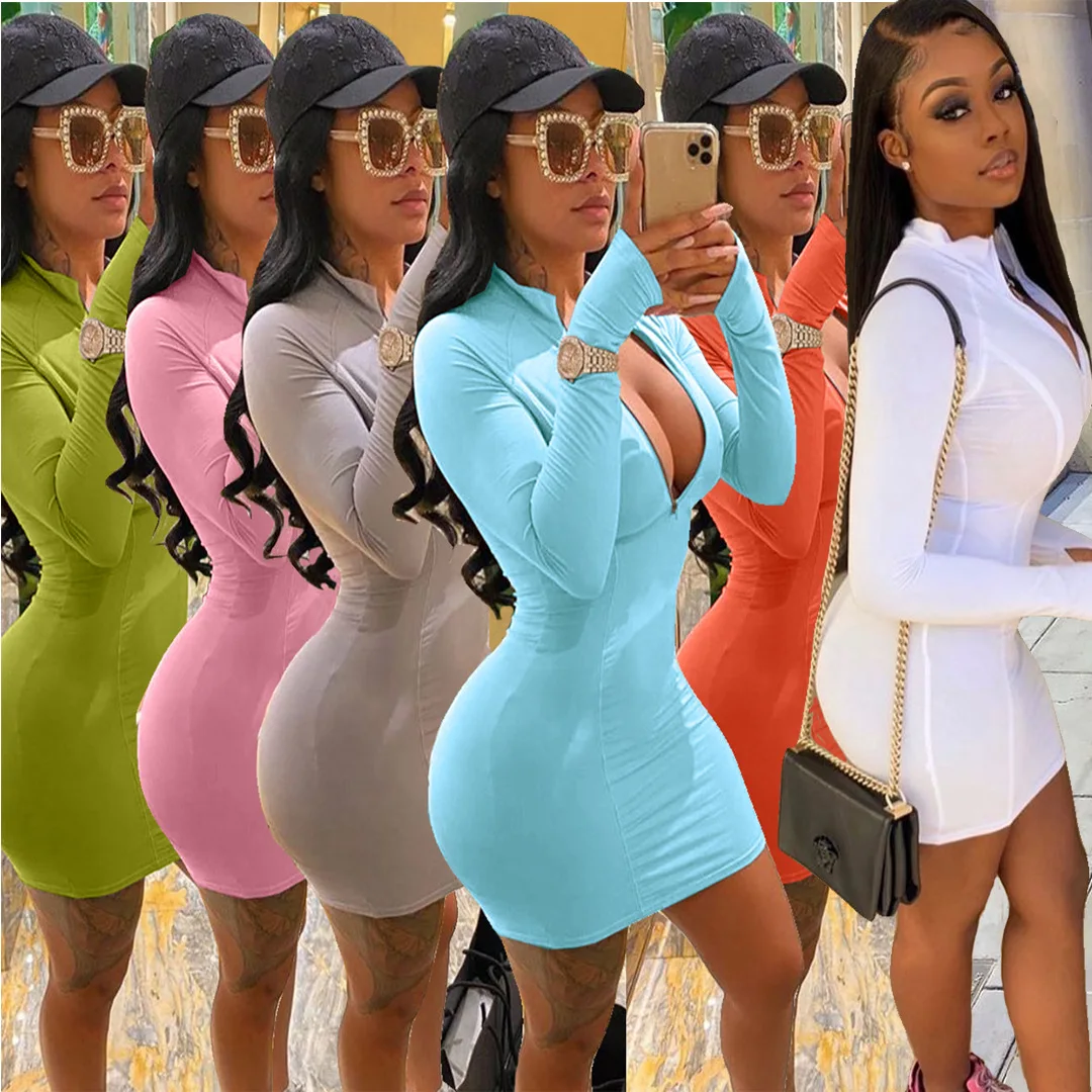 9 Colors Solid Long Sleeve Zippers V Neck Casual Mini Bodycon Short Dress, Black, white, red, yellow, pink , blue, orange, gray
9 Colors Solid Long Sleeve Zippers V Neck Casual Mini Bodycon Short Dress, Black, white, red, yellow, pink , blue, orange, gray
