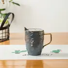 Creative design custom logo cheap rock texture 350 ml ceramic coffee mug with lid