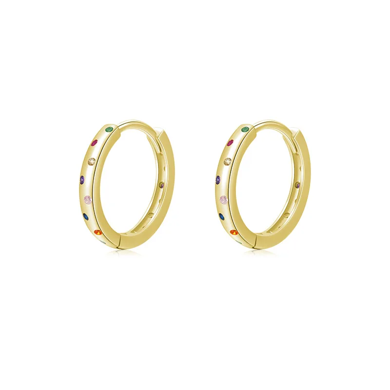 Summer Colorful zircon Hoop earrings silver gold Plated CZ Huggie Earrings for Women
Summer Colorful zircon Hoop earrings silver gold Plated CZ Huggie Earrings for Women