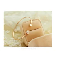

New Charm Open Bracelet Bangles Love Crystal Double Heart Cuff Bracelet for Women Lady Jewelry Valentine's Gift
