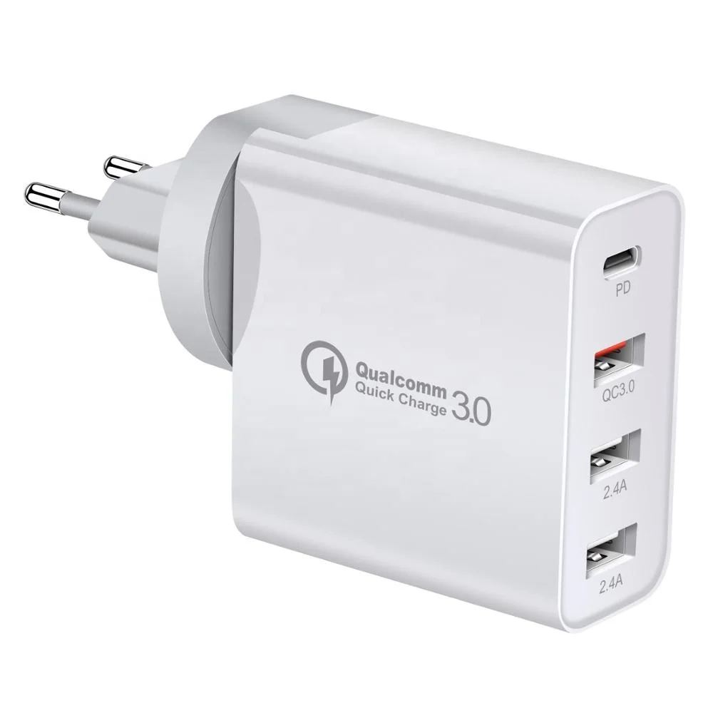 Foldable 4 ports USB+PD charger type c mobile phone adapter QC3.0 multi-function charger, White,black
Foldable 4 ports USB+PD charger type c mobile phone adapter QC3.0 multi-function charger, White,black