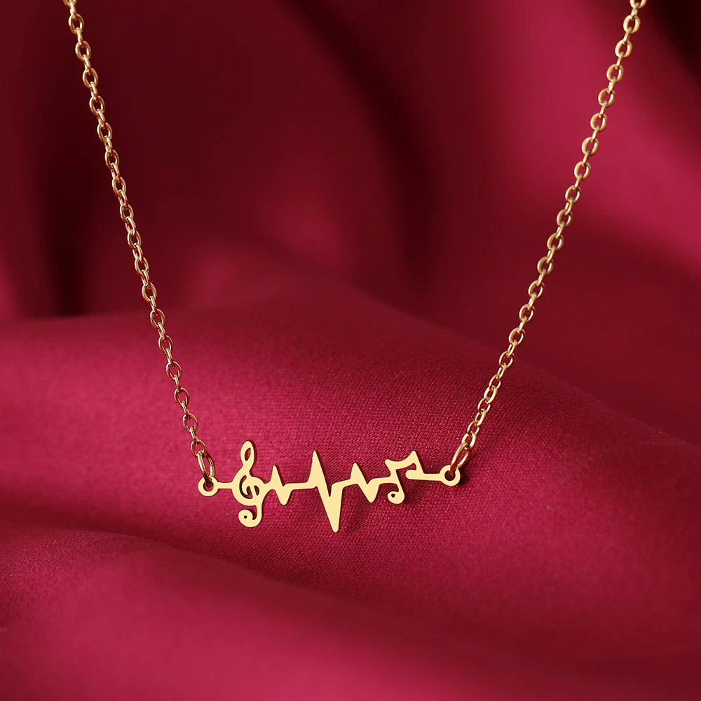 Stainless Steel Necklaces Artist musical Notation Pendant Collar Chain Fashion Necklace For Woman Jewelry Party Friends Gifts, Silver gold
Stainless Steel Necklaces Artist musical Notation Pendant Collar Chain Fashion Necklace For Woman Jewelry Party Friends Gifts, Silver gold