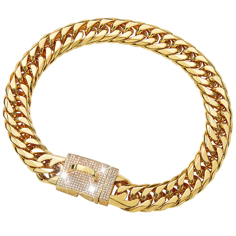 Custom High Quality Gold Stainless Steel Dog Cuban Link Chain Collar For Large Dogs
Custom High Quality Gold Stainless Steel Dog Cuban Link Chain Collar For Large Dogs