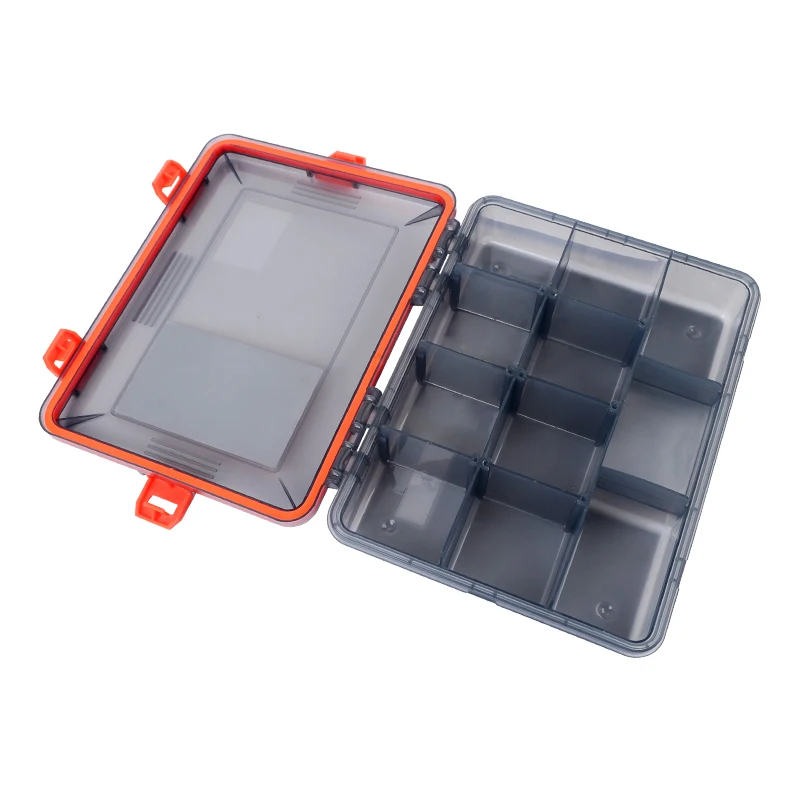 

stock Clear Pp Plastic Case Storage Box Tackle Packaging Hard Plastic Fishing Lure Box With Divider, Green pink blue orange