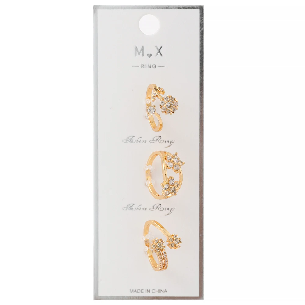 Mingxi Jewelry Factory Direct Sales Fashion And Elegant 3pcs Unique Packaging Zircon Gold Plated Women rings
Mingxi Jewelry Factory Direct Sales Fashion And Elegant 3pcs Unique Packaging Zircon Gold Plated Women rings