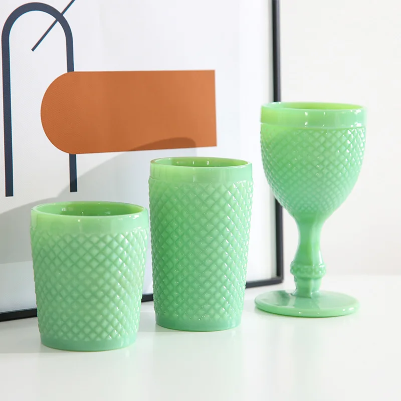 New Design Creative Colored Jade Color glass cup for Home Party Wedding, Customized color
New Design Creative Colored Jade Color glass cup for Home Party Wedding, Customized color
