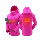 Woman Outdoor sports heated jacket skiing with 7.4v rechargeable battery