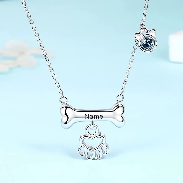 925 sterling silver customized dog bone paw necklace engraved name jewelry for women
925 sterling silver customized dog bone paw necklace engraved name jewelry for women