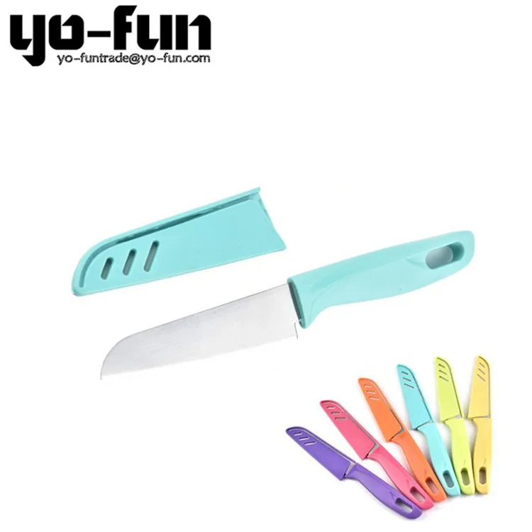 GJH260 USA color plastic handle with sleeve cover stainless steel dozen kitchen fruit paring knife