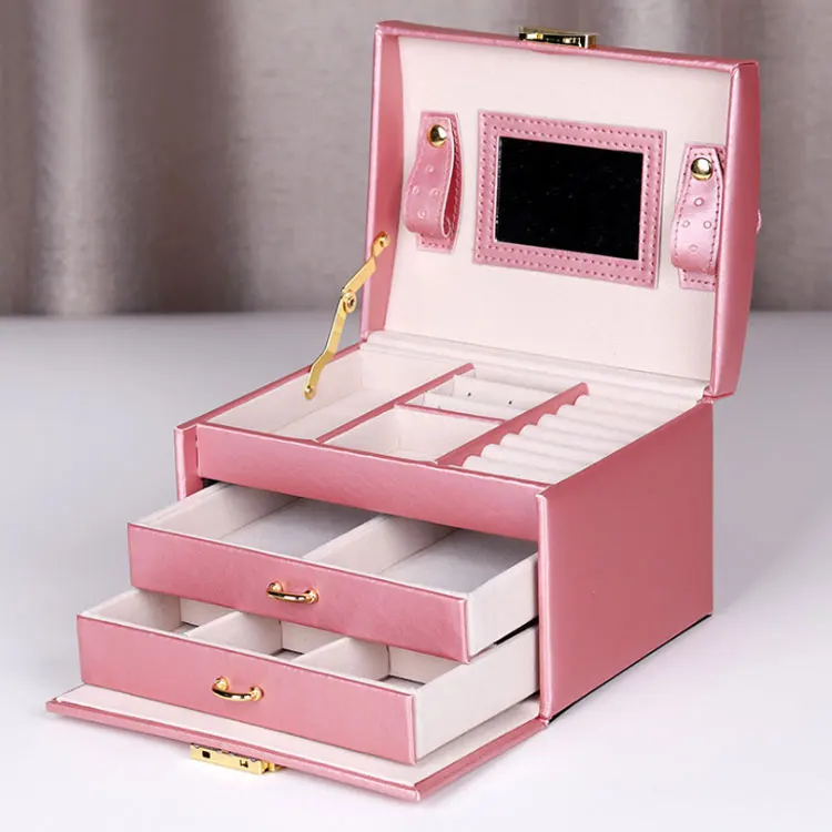 PU leather three-layer jewelry box new product drawer jewelry storage display sales packaging box in stock, Customized color
PU leather three-layer jewelry box new product drawer jewelry storage display sales packaging box in stock, Customized color
