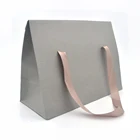 Wholesale Custom Printed Logo White Brown Kraft Gift Craft Shopping Paper Bag With Ribbon Handles
